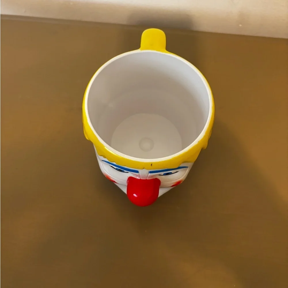 Ringling Brothers Vintage Clown Face Mug - Bright Red Nose & Yellow Hair